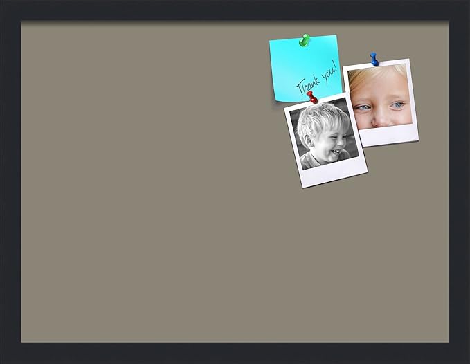 PinPix 20x15 Inch Cork Bulletin Board. This Decorative Framed Pin Board Comes with Pewter Design and a Satin Black Frame. Ideal for Home Office Decor or Message Board (PinPix-1812)
