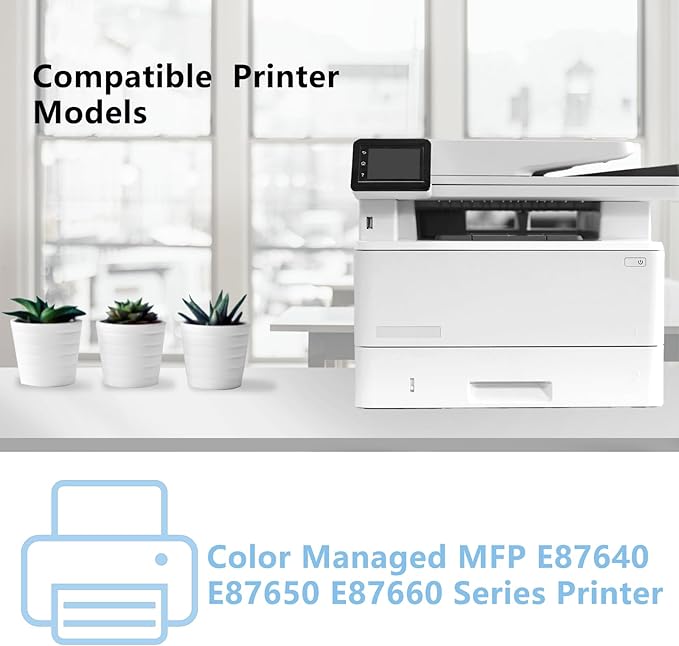 High Yield W9050MC Toner Cartridge Compatible W9050MC W9051MC W9052MC W9053MC Toner use for MFP E87640 E87650 E87660 Printer (4-Pack Black Cyan Magenta Yellow)