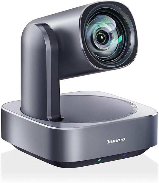Tenveo VLoop 4K PTZ Camera with 12X Optical Zoom Wide View Angle USB3.0/HDMI/RJ45/PoE Live Streaming Camera for Church Video Conference Broadcast Works with Zoom Skype Teams, Red Dot Design Winner