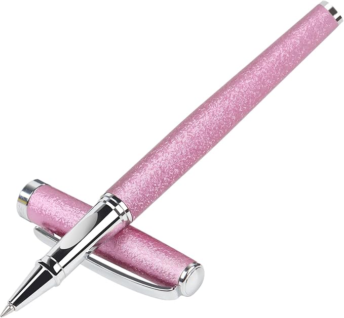 Nice pens,luxury pen with cace,fancy pens Ballpoint Pen Smooth writing experience stylish design effortless writing executive pen-Gift Box with 0.5mm Black Extra 2 Refill (Pink)