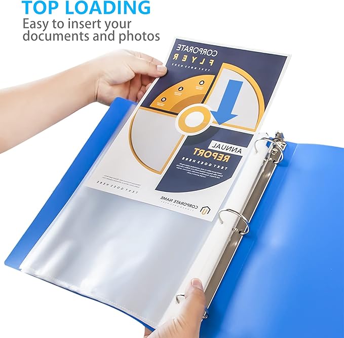 VST Sheet Protectors 8.5 x 11 Inch for 3 Ring Binder, Crystal Clear Page Protectors, Medium Weight Plastic Sleeves, Top Loading Paper Protector Acid Free, Letter Size, Dry Erase Pocket, 100 Sheets
