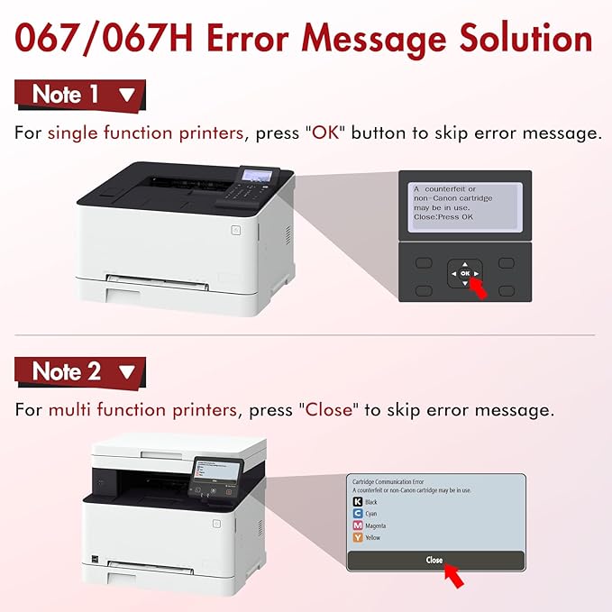 067 Toner Cartridge Set 067H MF654Cdw MF656Cdw Compatible Replacement for Canon Color ImageCLASS LBP632Cdw MF654Cdw MF653Cdw LBP633Cdw Printer 4 Pack High Yield Ink (Black Cyan Yellow Magenta)