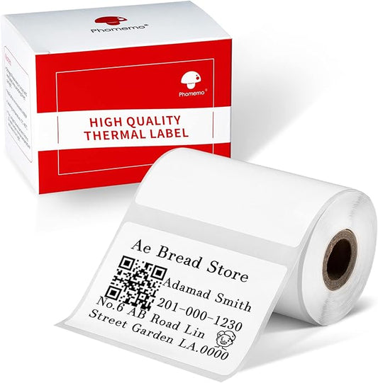 Phomemo Labels, 2.36'' x 1.57'' Self-Adhesive Sticker, Multipurpose Thermal Label for M220 M250 M260 M221 M200 Printer,for Barcode, Name, Jar, Tag, Address, Gift, Box and More Labeling,180 Pcs