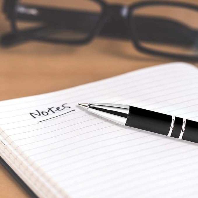 Personalized Ballpoint Pen 12pcs, Custom Pens Free Engraved Bulk with Name Logo, Soft Black Ink Stylus with Touch Metal Office, Gift for Anniversaries, Graduations, Birthdays
