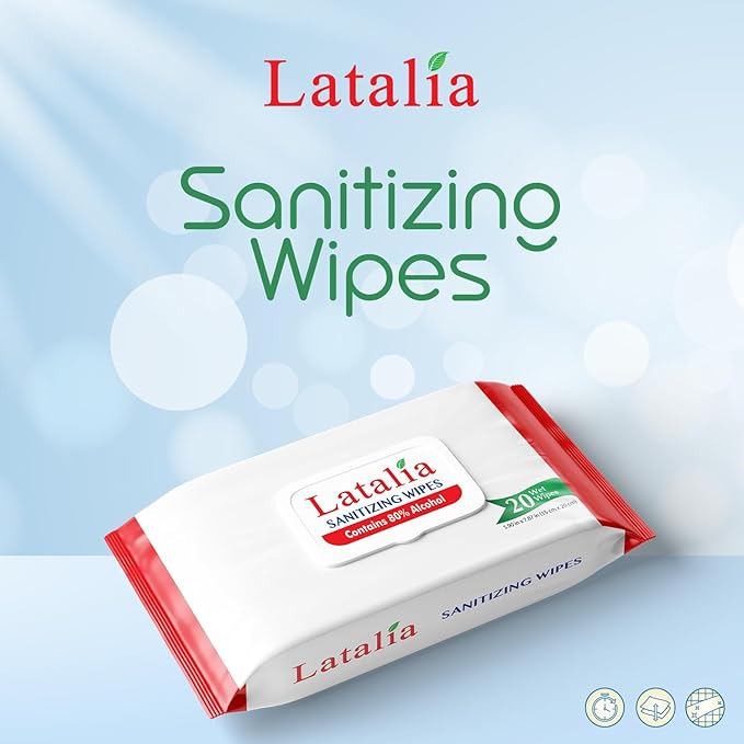 Hand Wipes | 80% Alcohol Hand Sanitizer Wipes for Hands & Face Moisturizing, Gentle, Convenient and Fragrance Free (Pack of 2, 20 Counts)
