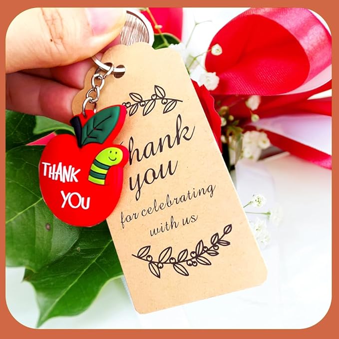 74 Set Student Gift Set 6 in 1 Multicoloured Ballpoint Pen Thank You Card Batch Keychain Inspirational Stickers Teacher Gifts for Classroom Birthday Party Supplies