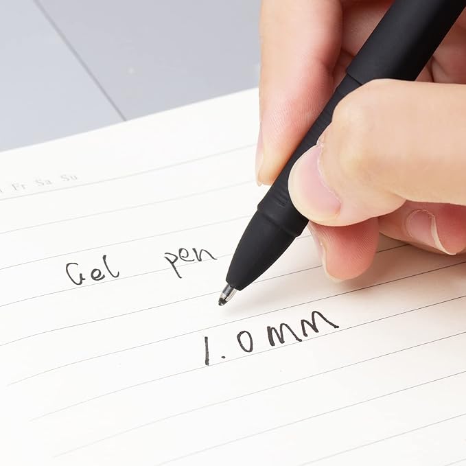 Black Ink Gel Pens, 1.0 mm Bold Point Pens,With Large Ink Cartridge,12 Pack, (GP-3361)