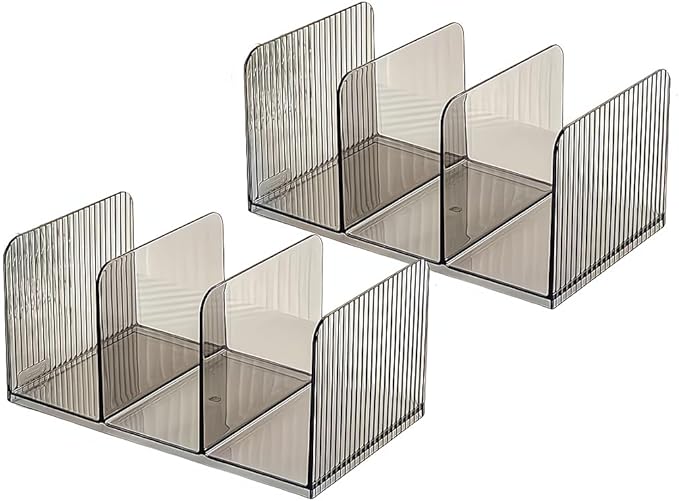 Acrylic Desk File Organizer,Office desktop Folder Mail Organizer,Letter Book record Magazine Holder (gray 2 Pack)