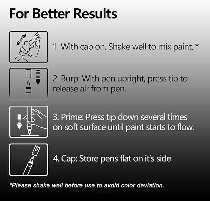 Silver Marker Paint Pens - 6 Pack Acrylic Silver Permanent Marker, 0.7mm Extra Fine Tip Paint Pen for Art project, Drawing, Rock Painting, Stone, Ceramic, Glass, Wood, Plastic, Metal, Canvas DIY Craft