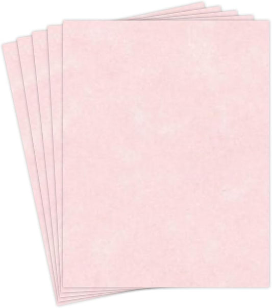 Ice Pink Stationery Parchment Recycled Paper | 65Lb Cover Cardstock | 8.5” x 11” Inches | 50 Sheets Per Pack