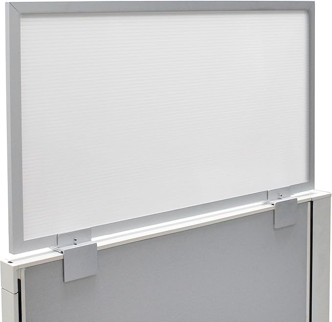 OBEX Privacy Screen & Office Panel Extender for Office Cubicles, Polycarbonate Desk Privacy Panel & Divider for Office Cubicle, 18" x 48", White