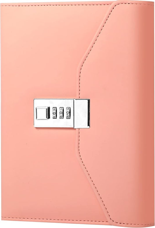 CAGIE Diary with Lock for Women, Full Wrap-around Privacy Journal Gifts for Girls, 120 GMS 224 Pages Thick Lined Notebook with Lock, 5.9 x 7.9 Inch