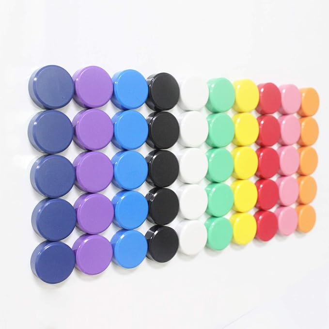 Qualsen Fridge Magnets, 100pcs Small Refrigerator Magnets for Whiteboard, Kids, Mini Cute Magnet for Locker, White Board, Kitchen, Office, Classroom (10 Colorful)
