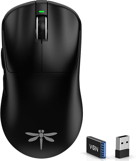 VGN F1 PRO Wireless Gaming Mouse - Ultralight 49g - Wireless & Wired Mode - 26000 Adjustable DPI - 1000Hz Polling Rate - 65 Hours Battery - Programmable Buttons - Esports Professional Grade - USB-C