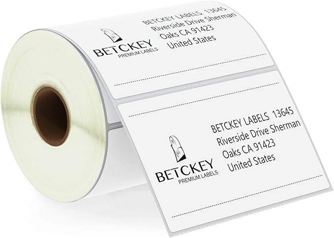 BETCKEY - 4" x 2.5" (102 mm x 64 mm) Shipping & Multipurpose Labels Compatible with Zebra & Rollo Label Printer,Premium Adhesive & Perforated [1 Rolls, 620 Labels]