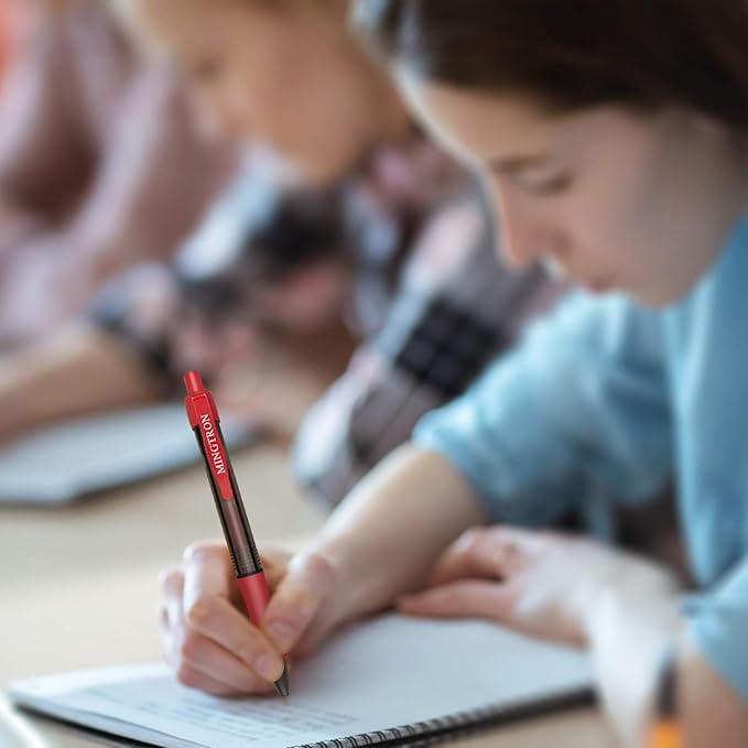 30 Pack Red Fine Point Gel Pens, No Smear Ink, Retractable, 0.5MM, Red Ink