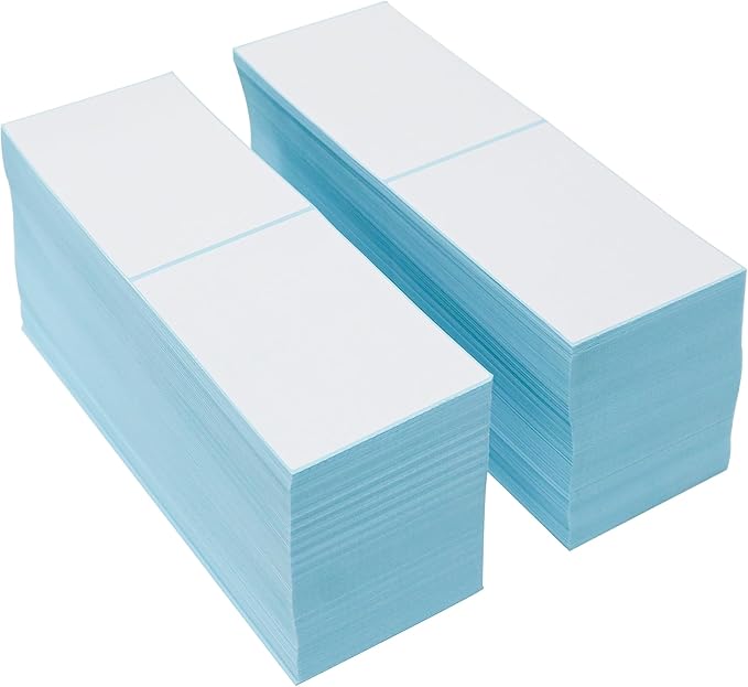 L LIKED 4000 Fanfold 4 x 6 Thermal Labels, with Perforated Line Shipping Labels, Compatible with Zebra & Rollo Printer, Commercial Grade