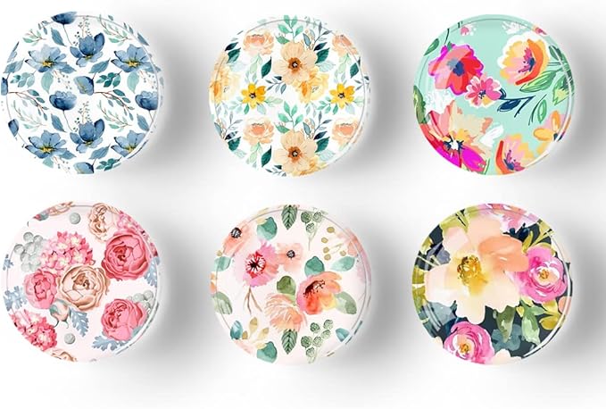 12Pcs Glass Strong Magnetic Refrigerator Magnet Fridge Sticker,Colorful Flowers Crystal Fridge Magnets Decoration for Crafts,Fridge Magnets for Kitchen, Office Whiteboard, Cabinet and Dishwasher