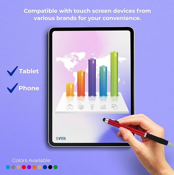 Personalized Stylus Pens With your Custom Logo or Text-300 Pack Bulk-for Businesses, Parties, and Events, 2 in 1 Ballpoint Pen & Stylus for Touchscreen Devices, Black Barrel, Black Ink