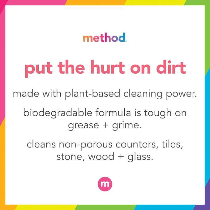 Method All-Purpose Cleaner Spray, French Lavender, Plant-Based and Biodegradable Formula Perfect for Most Counters, Tiles and More, 28 Fl Oz, (Pack of 8)