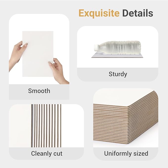25 Pcs Book Board, Binder Board, Cover Board, Heavy Duty Chipboard for Book Binding, DIY Cardboard (White, A5 80PT)