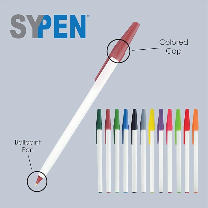 Personalized Stick Pens With your Custom Logo or Text-500 Pack Bulk-for Businesses, Parties, and Events, Custom Printed Slim Ballpoint Pens with Cap, Grey, Black Ink