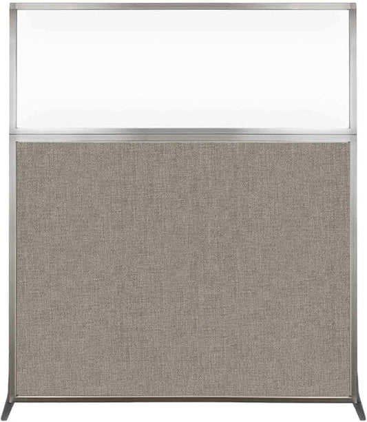 Versare Hush Screen Portable Room Divider | Workstation Wall Divider | Freestanding Privacy Hush Panels | Clear Windows | Fabric Office Divider Screen | Great for Room Separation