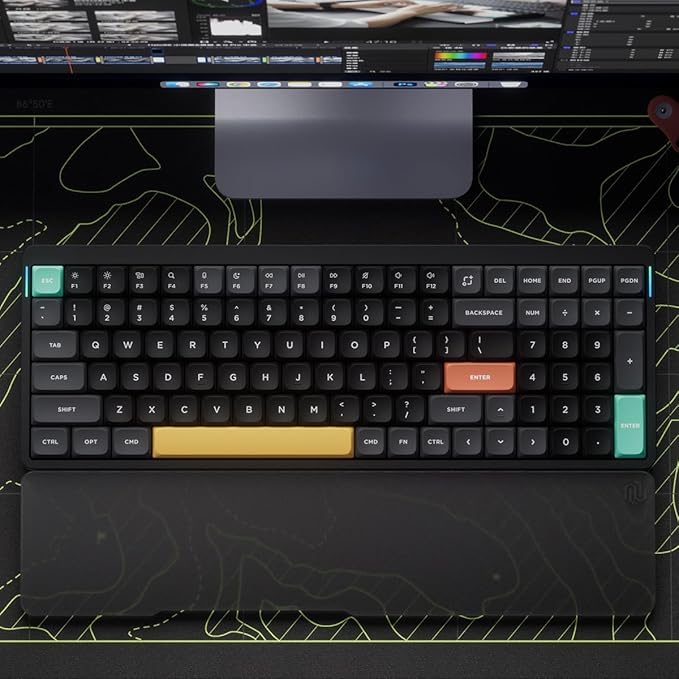 nuphy Air96 V2 Wireless Mechanical Keyboard,100 Keys RGB Backlit Keyboard,Supports Bluetooth 5.1,2.4G and Wired Connection,for PC/Laptop/Windows/Mac -Black Gateron Cowberry Switch
