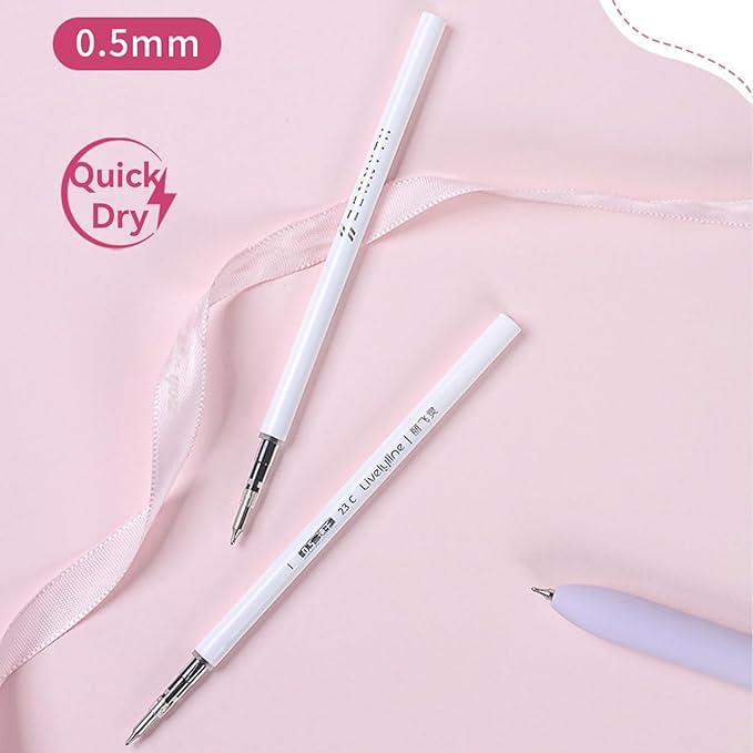 Gel Pens, 5Pcs 0.5mm Fine Point Pens With Smooth Wirting,Quick Dry Aesthetic Pens For Journaling, Ballpoint for Office School Supplies,Gifts for Women Men Student(Sugar)