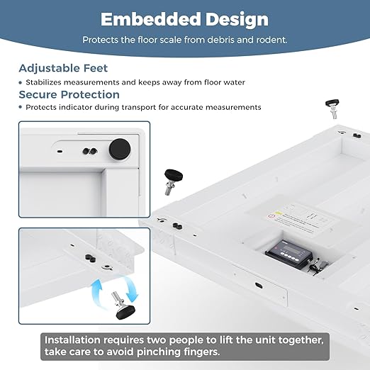 48"x48" Industrial Floor Scale, Professional Platform Scale with Digital Indicator, Accurate Weighing Scale for Warehouse Shipping and Industrial Use, 10000 lb x 1 lb, Grey