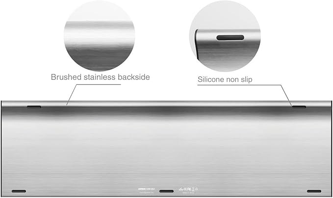 Arteck USB Wireless Keyboard Stainless Steel Ultra Slim Keyboard with Numeric Keypad for Computer/PC/Laptop and Windows 11/10/8 Rechargeable Battery