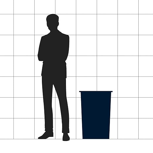 35 Gallon Grey Square Commercial Trash Can