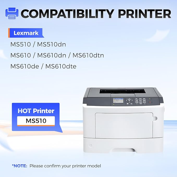 50F1U00 Toner Cartridge Ultra High Yield with Chip Compatible Replacement for 50F1U00 501U Toner for use in Lexmark MS510 MS510dn MS610 MS610dn MS610de MS610dte MS610dtn Laser Printer (Black,1-Pack)