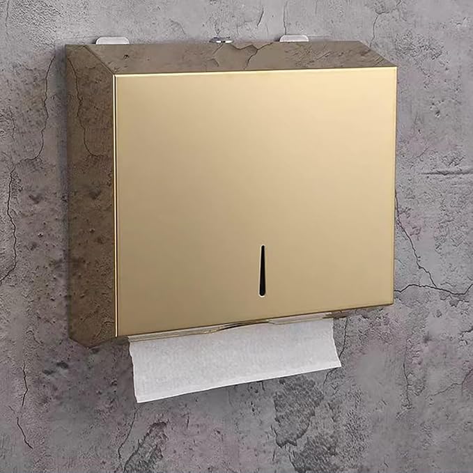 Comercial Paper Towel Dispenser Wall Mount, Stainless Steel Hand Towel Dispenser with Lock, Trifold/C Fold Paper Towel Holder for Bathroom Kitchen Office Public Places, Large Capacity Tissue Holder