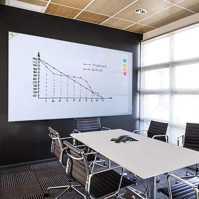 White Board Sticker Non-Adhesive Backing, 48" x 36" Magnetic Dry Erase Board Contact Paper for Wall, Whiteboard Sheet Roll for Teacher Kids Classroom, Include Markers, Eraser with Magnet