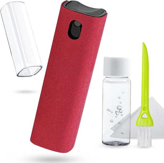 Screen Cleaner Touchscreen Mist Spray, walrfid Cleaning Kit for Electronic Smart Phone TV, Laptop, Tablet, PC, Computer Monitor Flat LCD, Eyeglasses, Compatible with iPhone iPad MacBook Pro (Red)