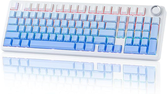 EPOMAKER X Aula F99 PRO Wireless Gaming Keyboard with 8000mAh Battery, Hot Swappable Creamy Keyboard, 2.4GHz/Type-C/BT5.0, NKRO, RGB Backlit for Win/Mac/Gaming (Blue Gradient)