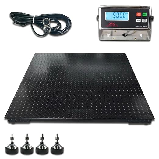 Liberty LS-700-4X6 Heavy Duty General Purpose Floor Scale | 48" x 72" | Capacity of 1000 lbs x 0.2 lb + Black