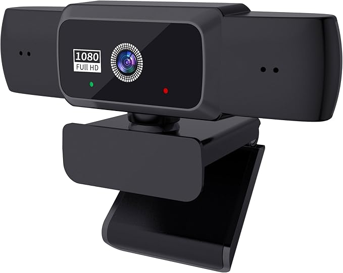 1080P Webcam, Compatible with PC/Laptop/Mac, Computer Camera with Low-Light Correction, AI Noise-Canceling Microphone, Adjustable Field of View, Built-in Privacy Shutter, Ideal for Meetings (W10)