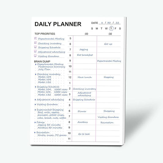 Tiankool To Do List Notepad - Daily To Do List with Priorities, Hourly Scheduler and Notes - Daily Planner Notepad for Work, Study, Appointments, 60 Tear Off Sheets Planning Pad, 7x10 Inch