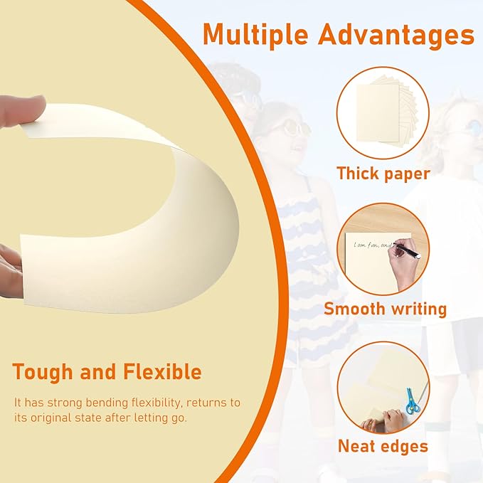 28 Sheets Cream Cardstock 8.5 x 11 Ivory Paper, 250gsm/92lb Premium Off White Paper Card Stock for Wedding Invitations, School Crafting, Memus, DIY Card Making, Graduations, Business Cards