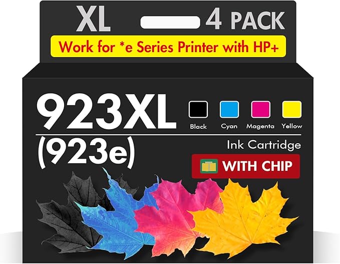 923XL 923 8130e Ink Cartridges Combo Pack: Replacement for HP 923e 923XL 923 Ink Cartridges for HP Printers OfficeJet Pro 8130e 8135e 8138e 8139e 9130 8122e 8120 8124e 8125e 8132e Printer
