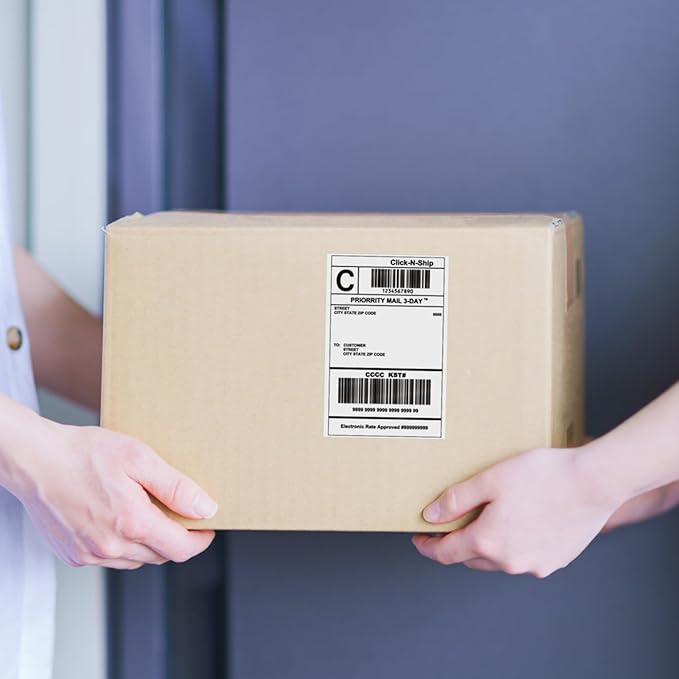 L LIKED 4" x 6" Direct Blank Thermal Shipping Labels with 450 per Roll - Compatible with Zebra 2844 ZP-450 ZP-500 ZP-505 (1 Rolls - 450 Labels)