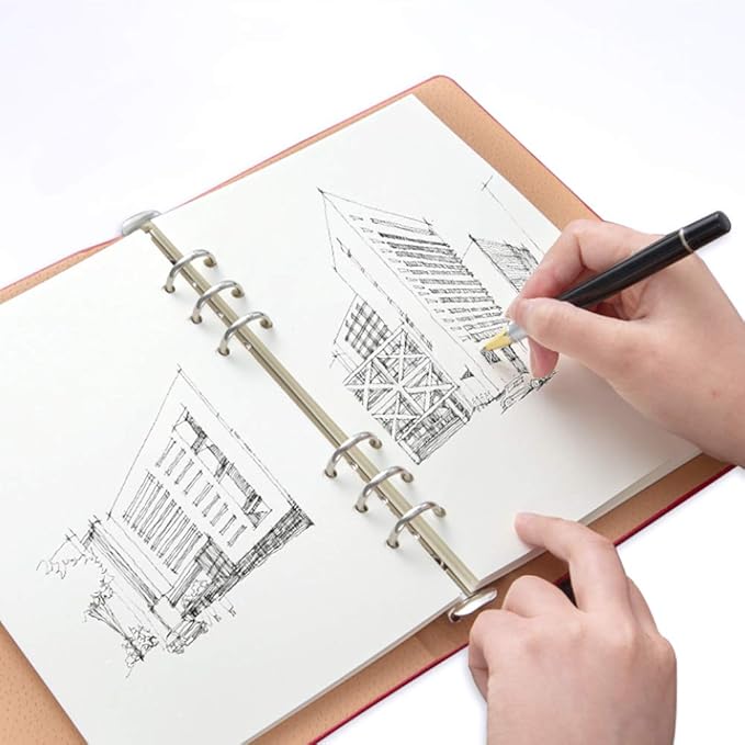 A5 Blank Paper, Refills for Filofax Planner, Organizer, Binders, 6 Hole Punched, 100 Sheets/200 Pages, 100gsm, White, 5.8 x 8.2 Inch