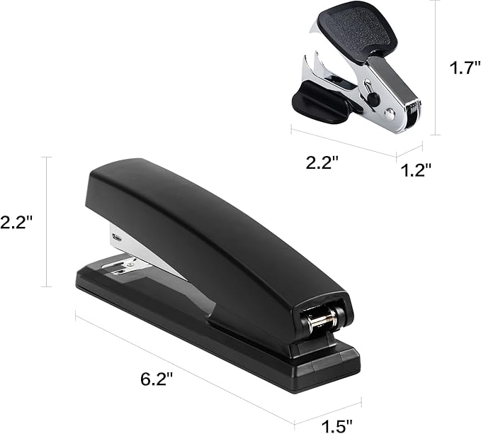 Deli Stapler, Desktop Stapler, 2 Pack, Office Stapler, 25 Sheet Capacity, Includes 2000 Staples and 2 Staple Removers, 2 Pack,Black