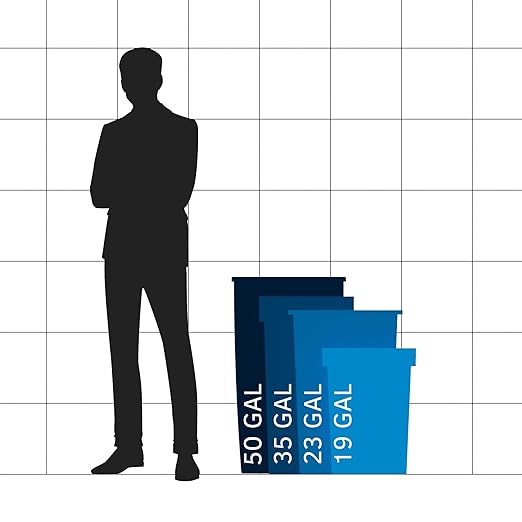 35 Gallon Blue Square Commercial Trash Can