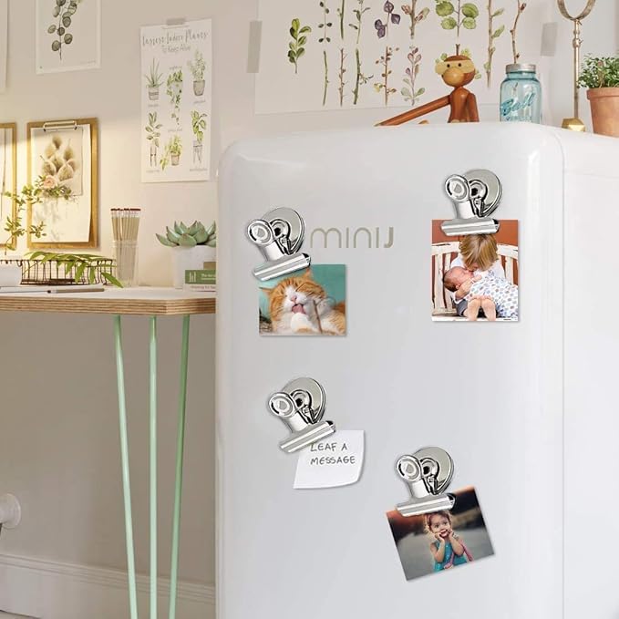 VNDUEEY 12 Pack Fridge Magnet Refrigerator Magnets, Strong Magnetic Clips, Magnet Clips for Whiteboard, Locker, Photo Displays, Kitchen, Office Organizing Decorating