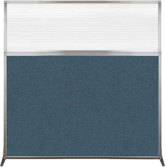 Versare Hush Screen Portable Room Divider | Workstation Wall Divider | Freestanding Privacy Hush Panels | Clear Fluted Windows | Fabric Office Divider Screen | Great for Room Separation