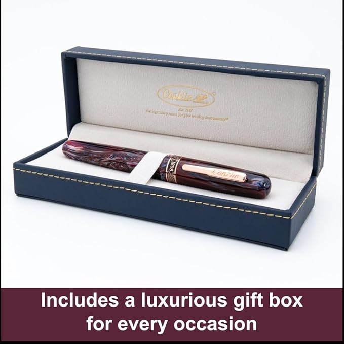 Conklin 1898 Fountain Pen, Misto Purple - Medium Nib | Unique Resin Writing Instrument | JoWo Stainless Steel Nib Made in Germany | Ideal for Pen Aficionados