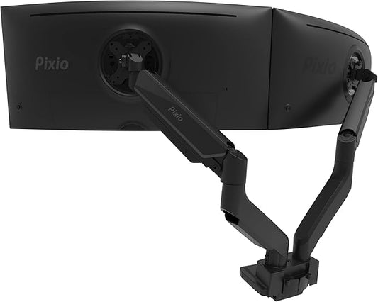 Pixio PS2D Ultrawide Heavy-Duty Premium Dual Monitor Arm Stand Desk Mount - Fits up to 35 inches Two Monitors, Weights up to 33 lbs Each, Height Adjustable, Compatible with VESA 75x75mm 100x100mm